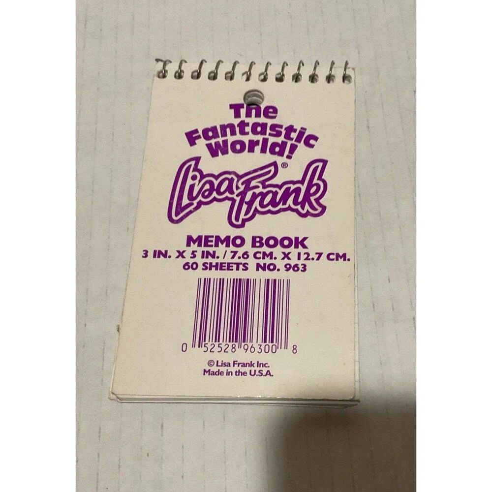 Vintage Lisa Frank Golden Retriever Puppies Ice Cream Memo book 5in